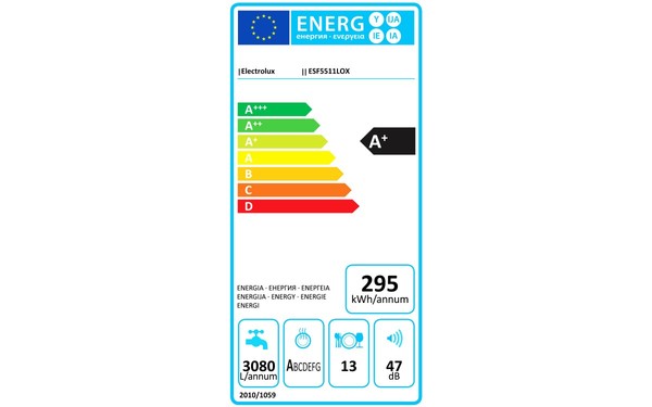 ELECTROLUX ESF5511LOX Import EU - &Eacute;tiquette &eacute;nergie