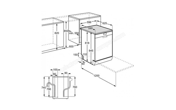 ELECTROLUX ESF5549LOW - Sch&eacute;ma d'encastrement