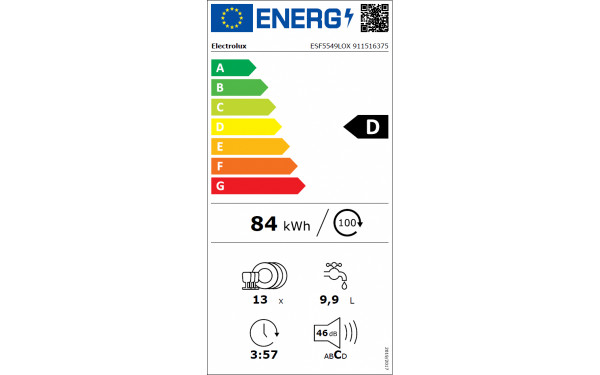 ELECTROLUX ESF5549LOX - &Eacute;tiquette &eacute;nergie v2
