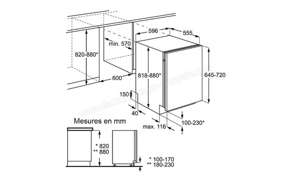ELECTROLUX ESL5310LO - Sch&eacute;ma d'encastrement
