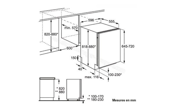ELECTROLUX ESL5330LO - schema d'encastrement