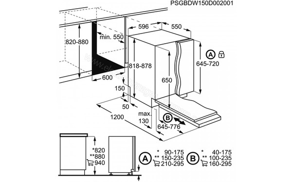 ELECTROLUX ESL5335LO - Vue du sch&eacute;ma de l'encastrement