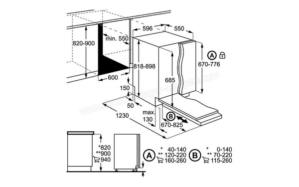 ELECTROLUX ESL7321RO - Schema d'encastrement