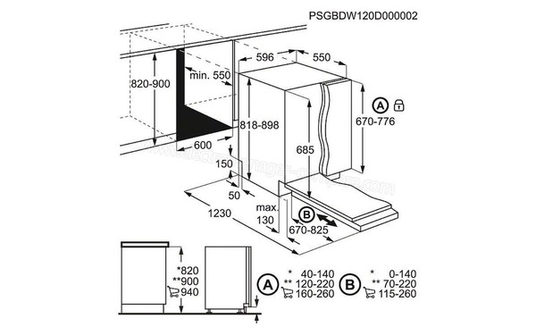 ELECTROLUX ESL8330RO - Sch&eacute;ma d'encastrement