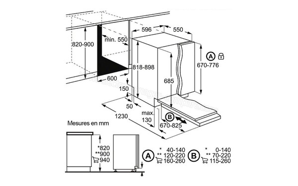 ELECTROLUX ESL8523RO - Sch&eacute;ma d'encastrement