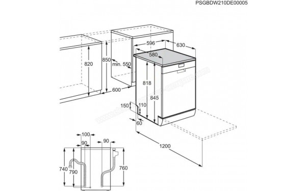 ELECTROLUX ESM48210SW - Dimensions