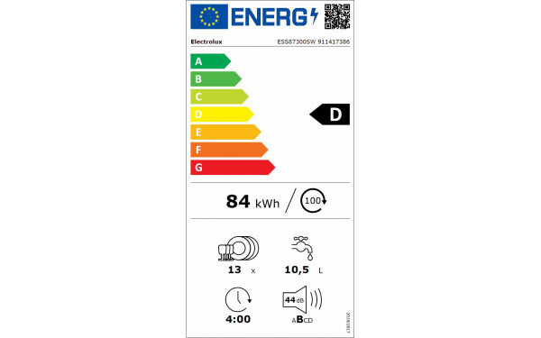 ELECTROLUX ESS87300SW - &Eacute;tiquette &eacute;nergie v2