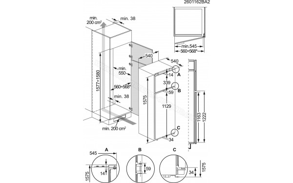 ELECTROLUX ETS3LE16S - Dimensions