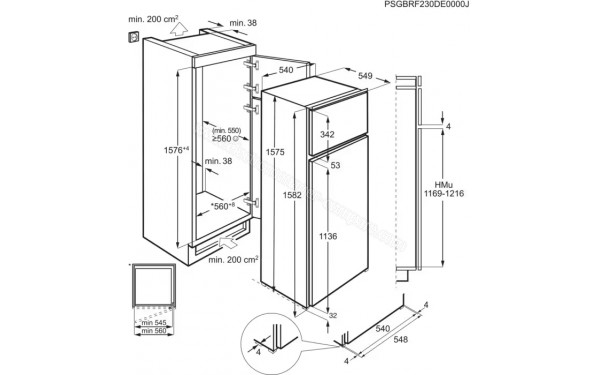 ELECTROLUX ETS5LE16S - Dimensions