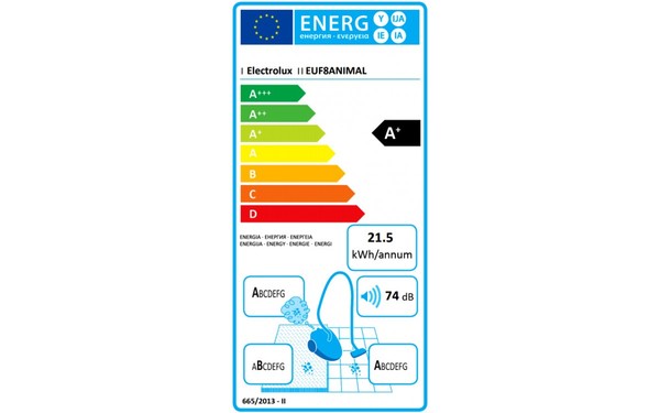 ELECTROLUX EUF8ANIMAL - &Eacute;tiquette &eacute;nergie