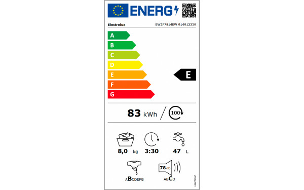 ELECTROLUX EW2F7814EW - &Eacute;tiquette &eacute;nergie v2