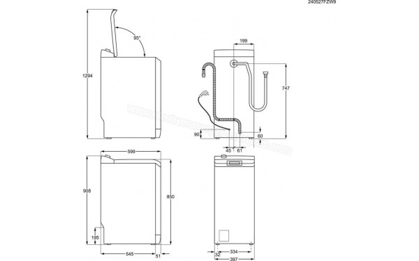 ELECTROLUX EW5T7622DC - Dimensions