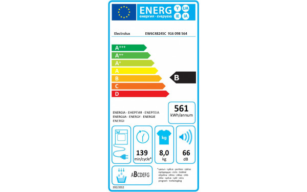 ELECTROLUX EW6C4824SC - &Eacute;tiquette &eacute;nergie