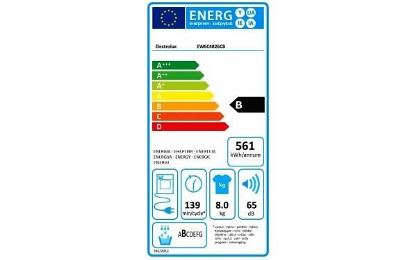 ELECTROLUX EW6C4826CB - &Eacute;tiquette &eacute;nergie