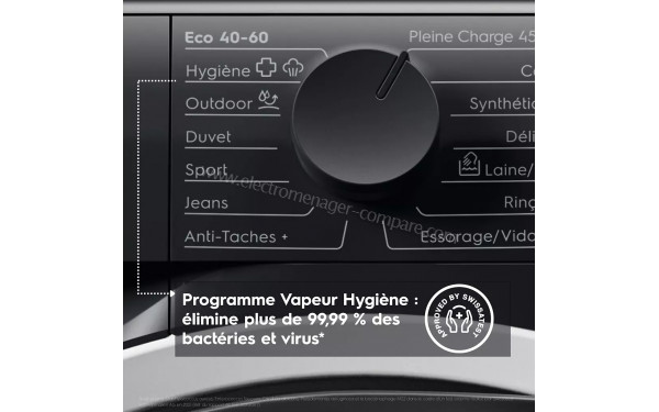 ELECTROLUX EW6EE1041AB - Programme vapeur Hygi&egrave;ne