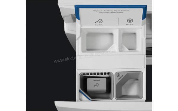 ELECTROLUX EW6F1408OR - Zoom sur le tiroir lessiviel