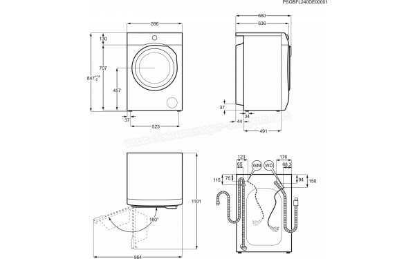 ELECTROLUX EW6FI22914DG - Dimensions