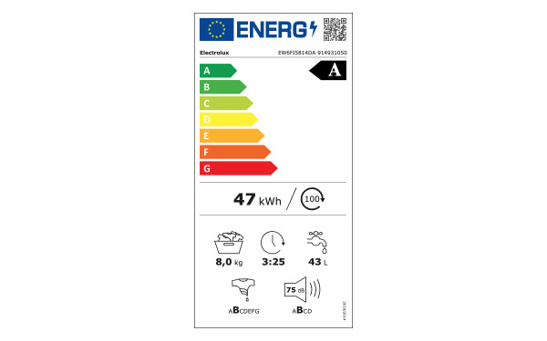 ELECTROLUX EW6FI5814DA - &Eacute;tiquette &eacute;nergie v2