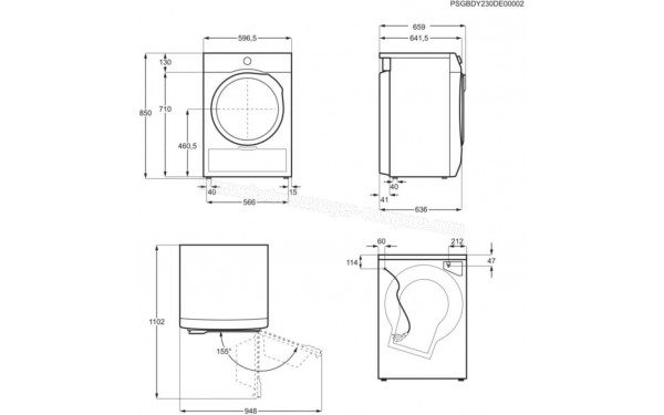 ELECTROLUX EW6HI4936AB - Dimensions