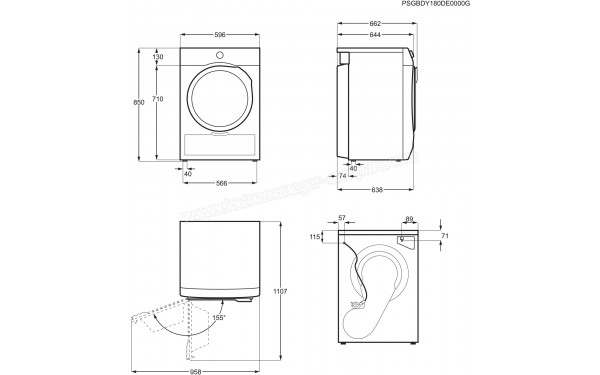 ELECTROLUX EW6HI5185DO - Dimensions
