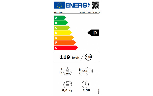 ELECTROLUX EW6HI8155DD - &Eacute;tiquette &eacute;nergie v2
