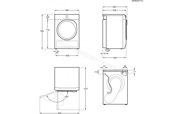 ELECTROLUX EW6HI815CD - Dimensions