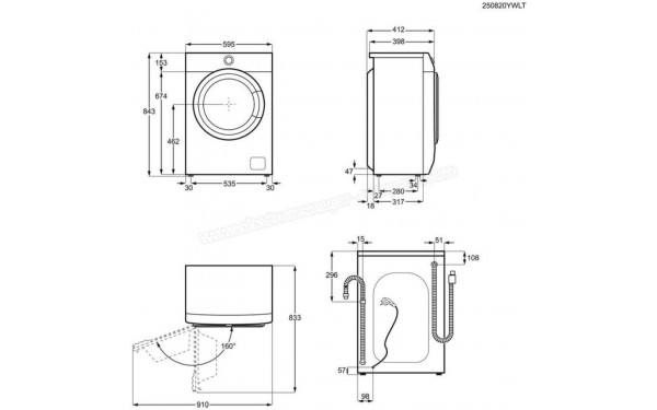 ELECTROLUX EW6S1064NA - Dimensions