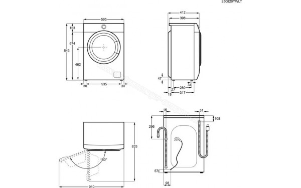 ELECTROLUX EW6S3626XA - Dimensions