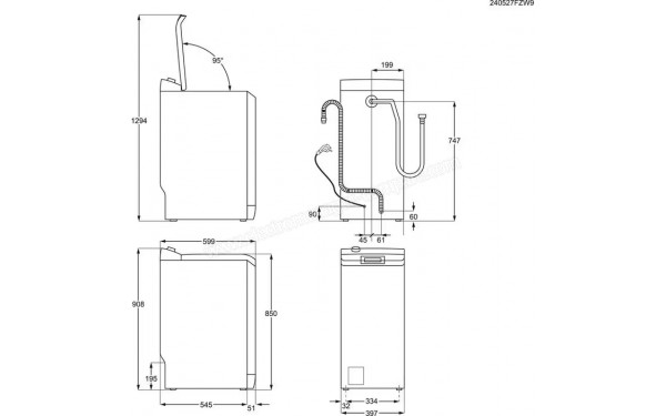 ELECTROLUX EW6T3164AB - Dimensions