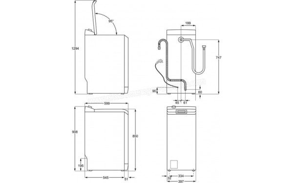 ELECTROLUX EW6T3264AK - Dimensions