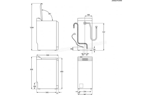 ELECTROLUX EW6T3365BCZ - Dimensions