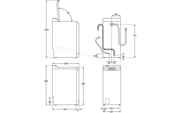 ELECTROLUX EW6T4127AS - Dimensions