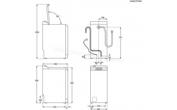 ELECTROLUX EW6T5127BG - Dimensions