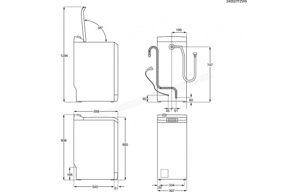 ELECTROLUX EW6T5612BA - Dimensions