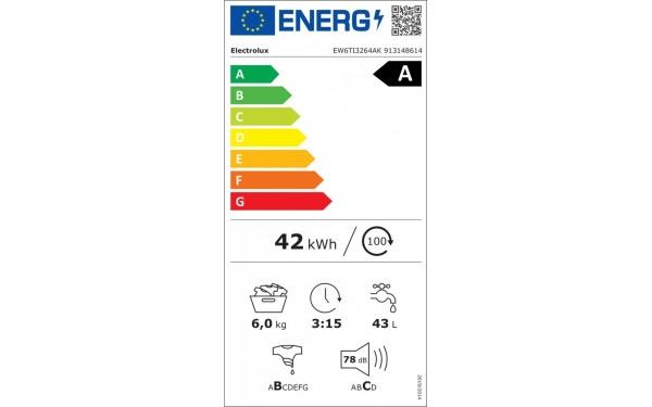 ELECTROLUX EW6TI3264AK - &Eacute;tiquette &eacute;nergie v2