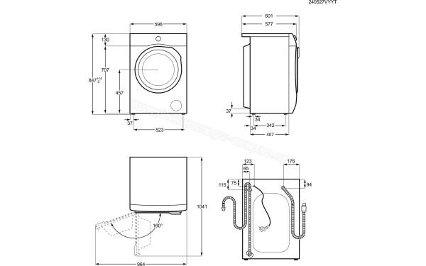 ELECTROLUX EW7FI3942B - Dimensions
