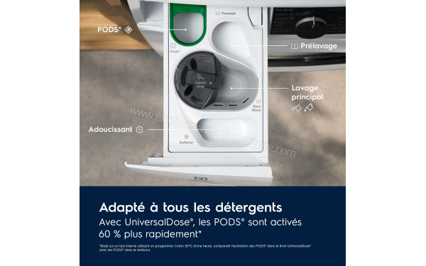 ELECTROLUX EW7FI4942V - Zoom sur le tiroir lessiviel