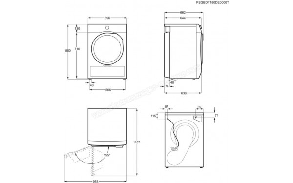ELECTROLUX EW7H5142SC - Dimensions