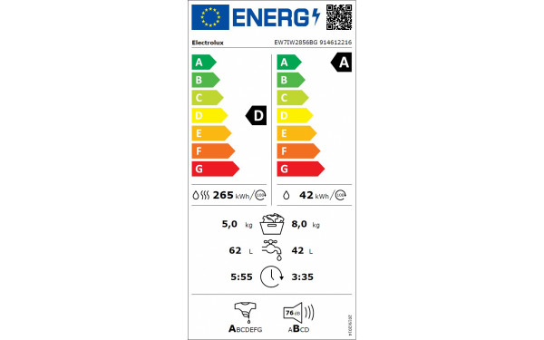 ELECTROLUX EW7IW2856BG - &Eacute;tiquette &eacute;nergie v2