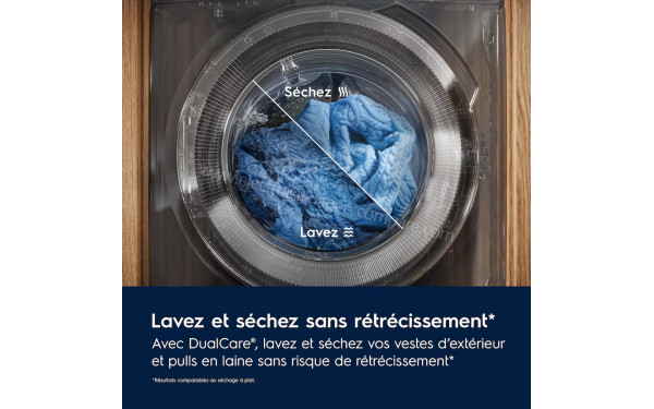 ELECTROLUX EW7IW4176DG - Lavage et s&eacute;chage sans r&eacute;tr&eacute;cissement avec DualCare