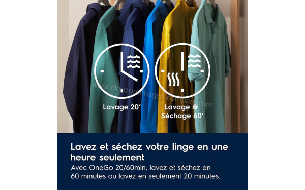 ELECTROLUX EW7IW4176DG - Lavage et s&eacute;chage en 1h avec OneGo 20/60 min