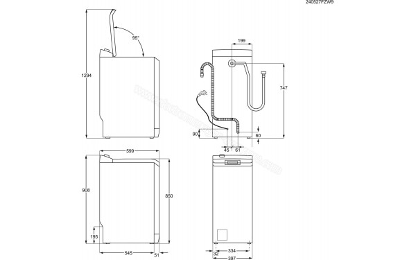 ELECTROLUX EW7T1368DA - Dimensions