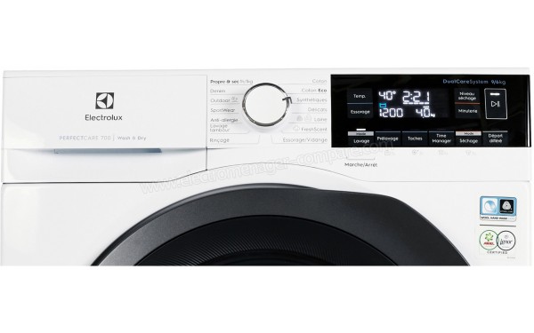 ELECTROLUX EW7W3930SP 2018 - Panneau de commandes (cr&eacute;dit : Boulanger)