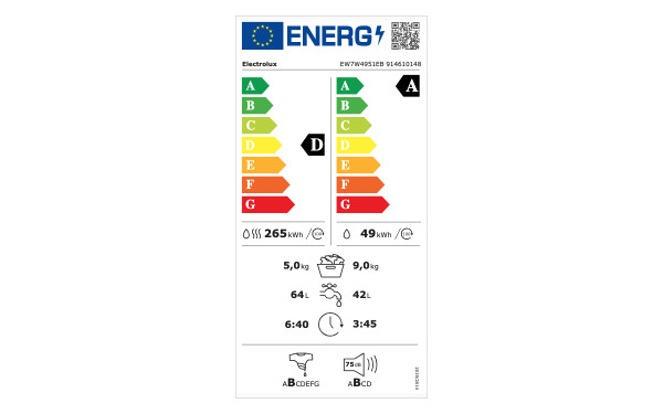 ELECTROLUX EW7W4951EB - &Eacute;tiquette &eacute;nergie v2