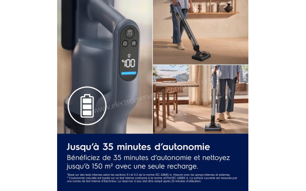 ELECTROLUX EW82U2DB - Autonomie jusqu'&agrave; 35 minutes