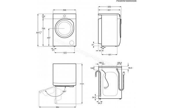 ELECTROLUX EW8F1625RV - Dimensions