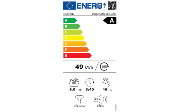 ELECTROLUX EW8F2968MQ - &Eacute;tiquette &eacute;nergie v2