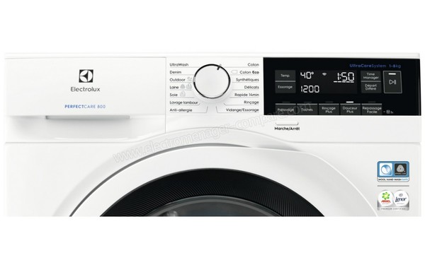 ELECTROLUX EW8F3841SP - Panneau de commandes (cr&eacute;dit : Darty)