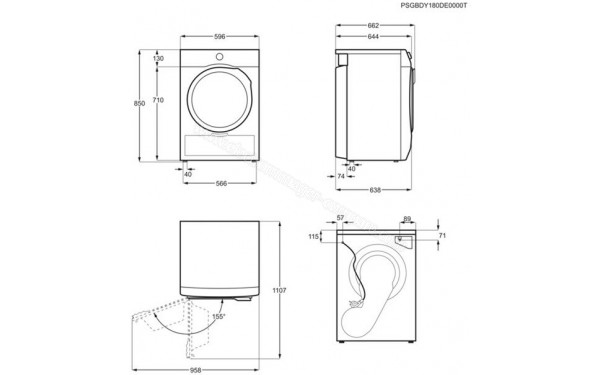 ELECTROLUX EW8H5842GB - Sch&eacute;ma technique (cr&eacute;dit : Darty)