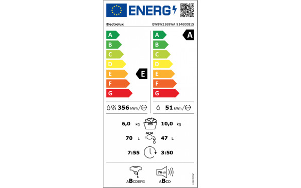 ELECTROLUX EW8W2168WA - &Eacute;tiquette &eacute;nergie v2